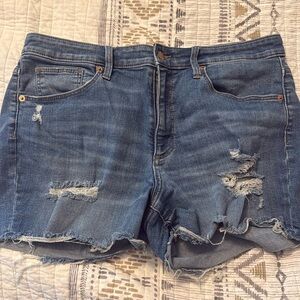 High Rise Denim Shorts